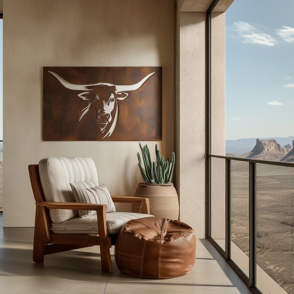 The Longhorn - Metal Wall Art