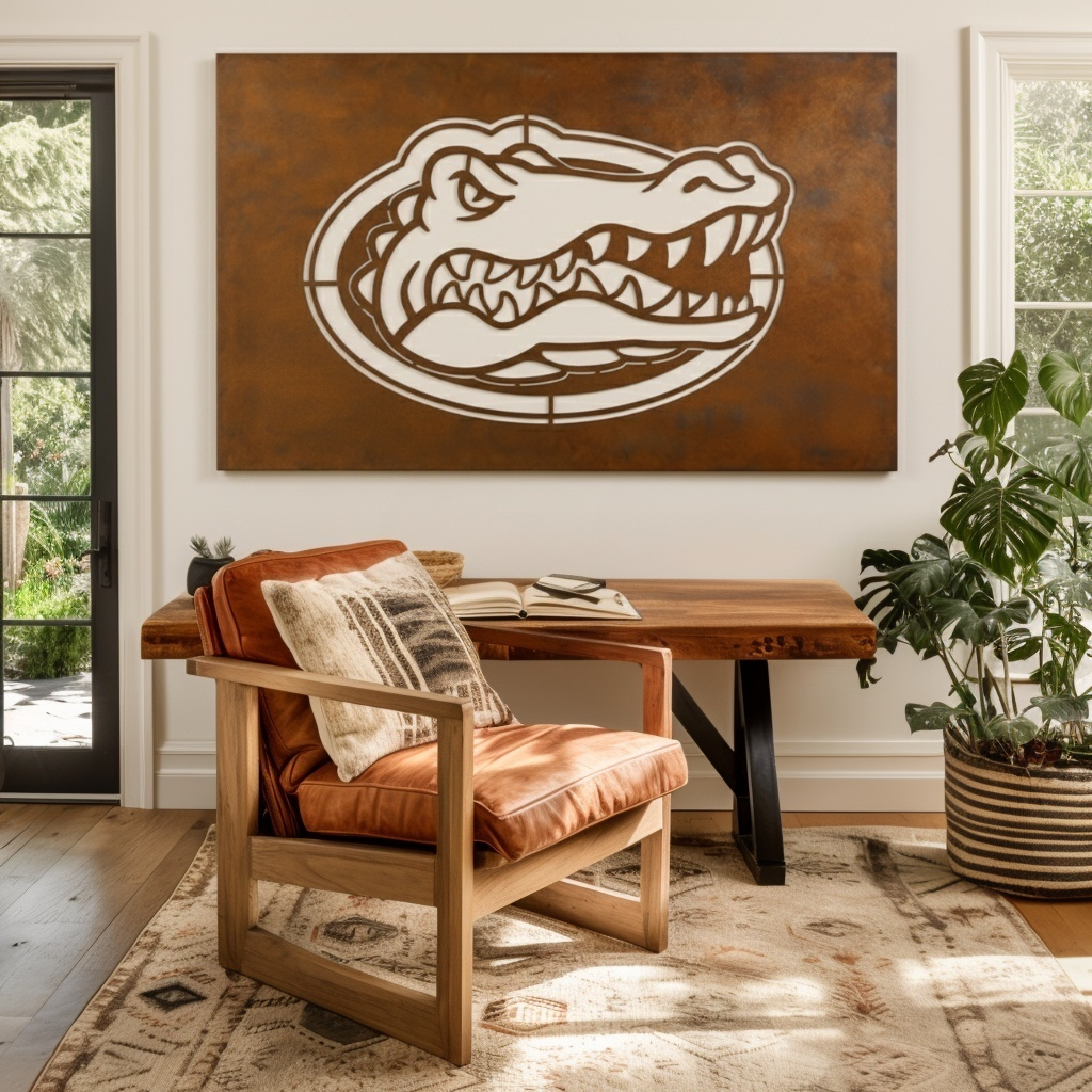 The Oval Gator - Metal Wall Art - Landscape Umber