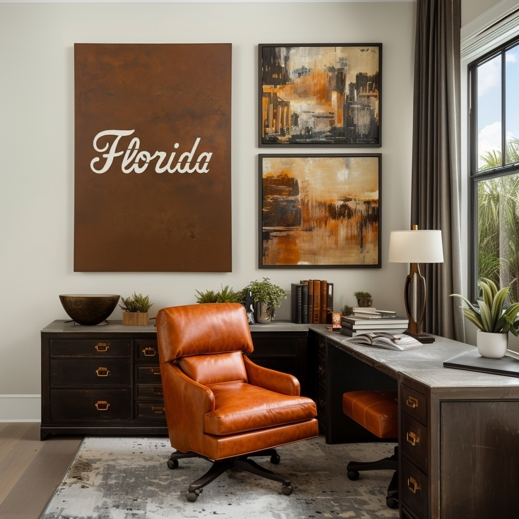 The Cursive Florida - Wall Art - Portrait Umber