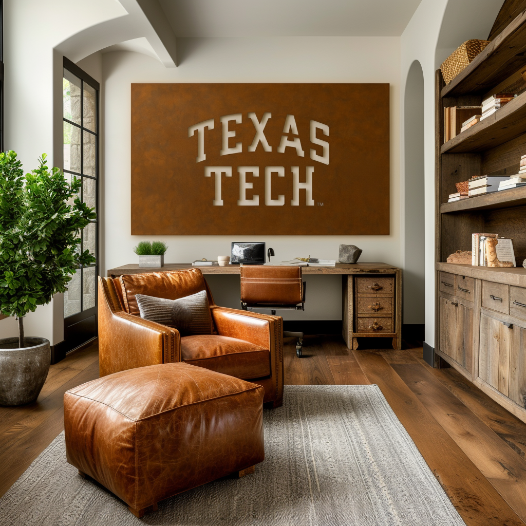 The Texas Tech - Metal Wall Art- Landscape Umber