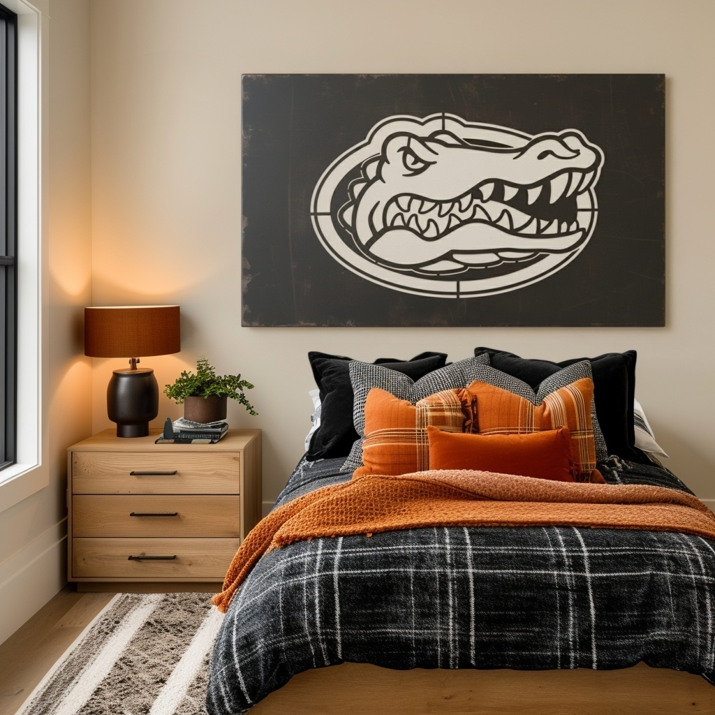The Oval Gator - Metal Wall Art - Landscape Slate