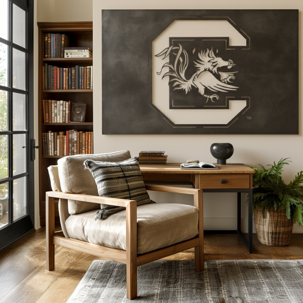The Gamecock C - Metal Wall Art - Landscape Slate