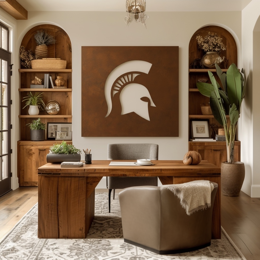 The Spartan- Metal Wall Art- Square Umber