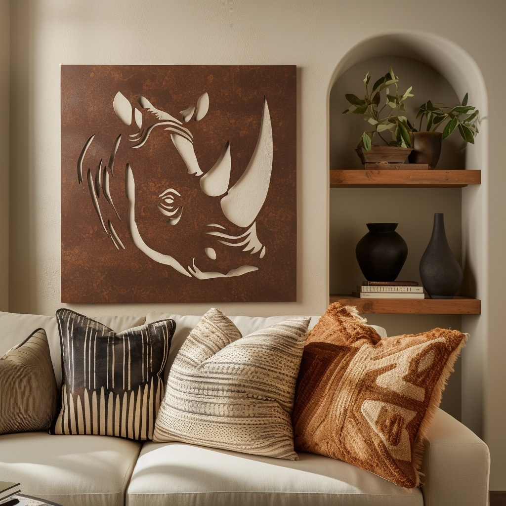 The Rhino - Metal Wall Art