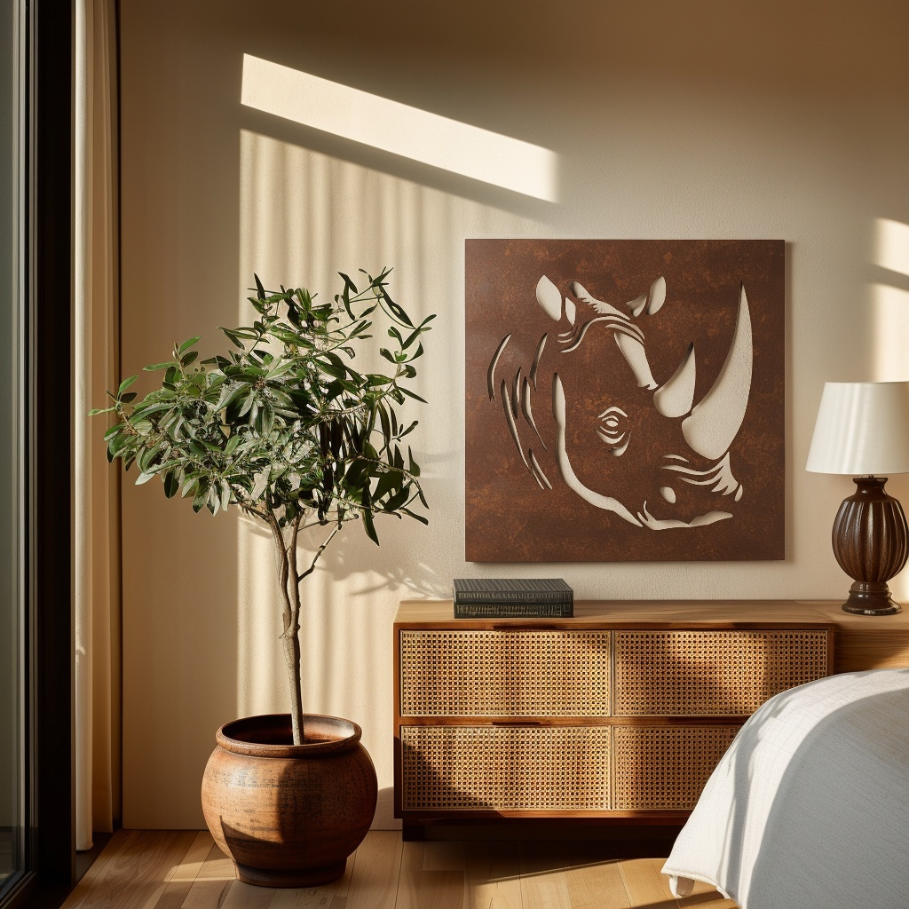 The Rhino - Metal Wall Art