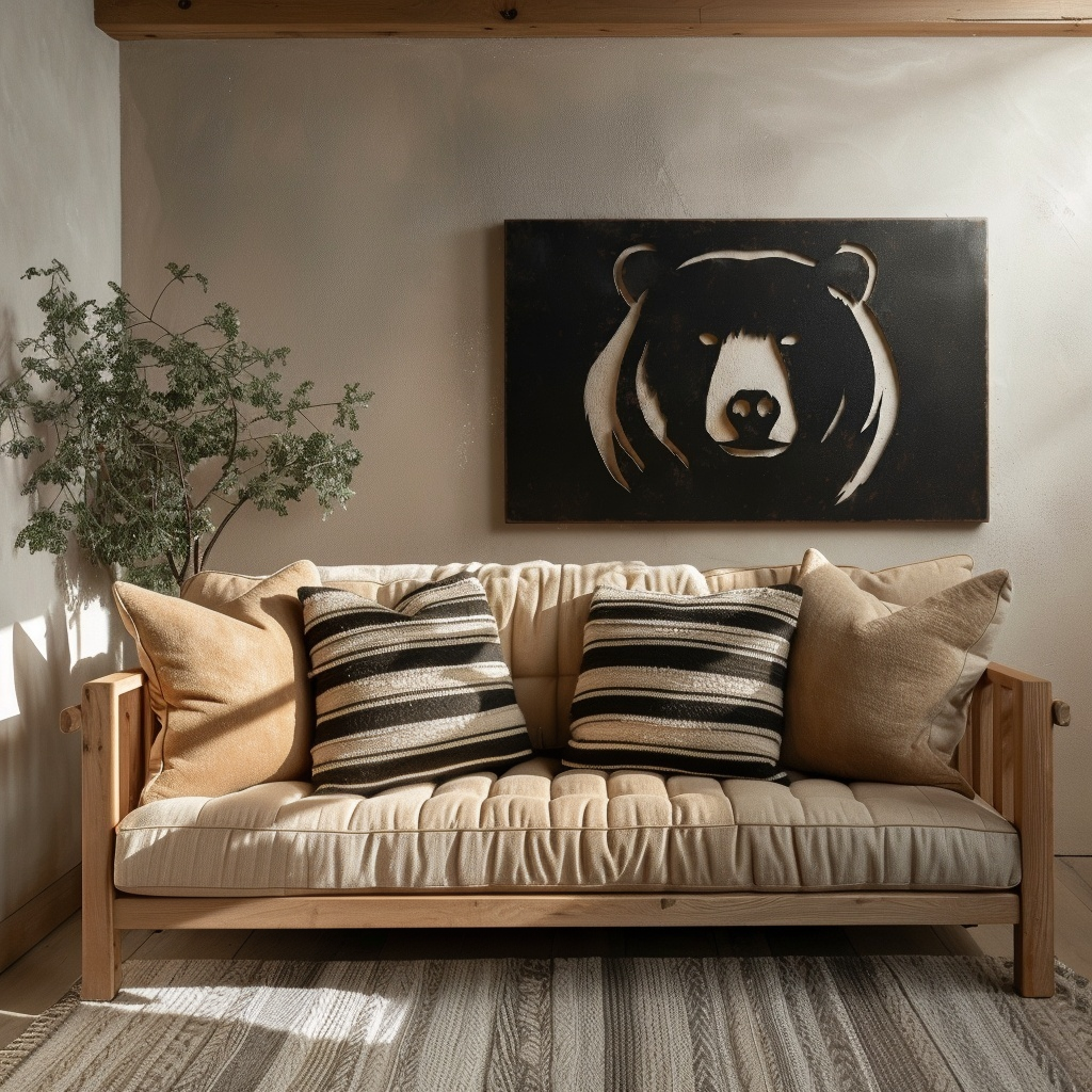 The Black Bear - Metal Wall Art