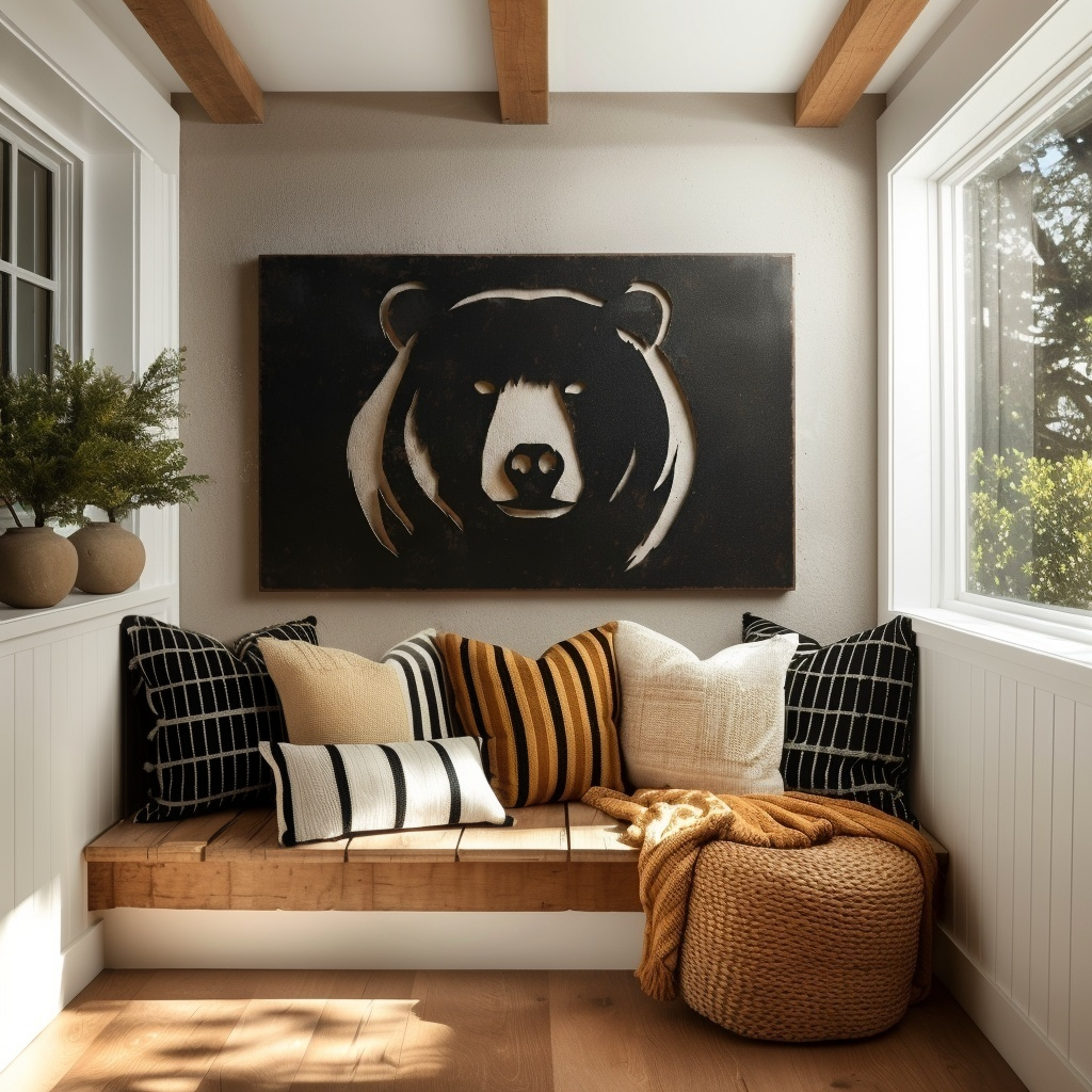The Black Bear - Metal Wall Art