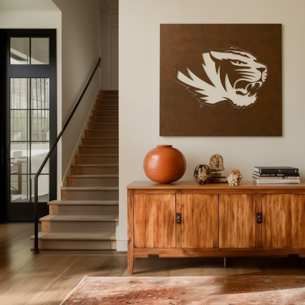 The Tiger - Metal Wall Art- Square Umber