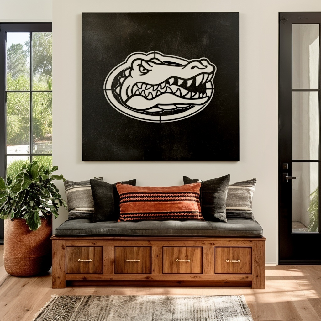 The Oval Gator - Metal Wall Art- Square Forge