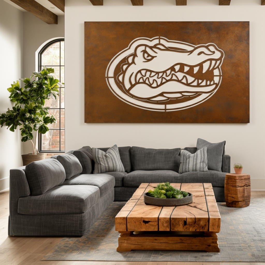 The Oval Gator - Metal Wall Art - Landscape Umber