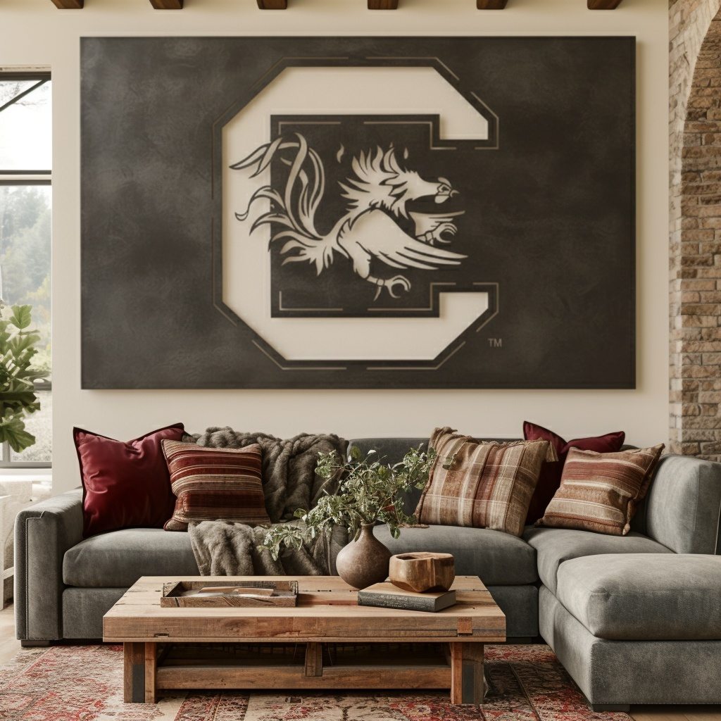 The Gamecock C - Metal Wall Art - Landscape Slate