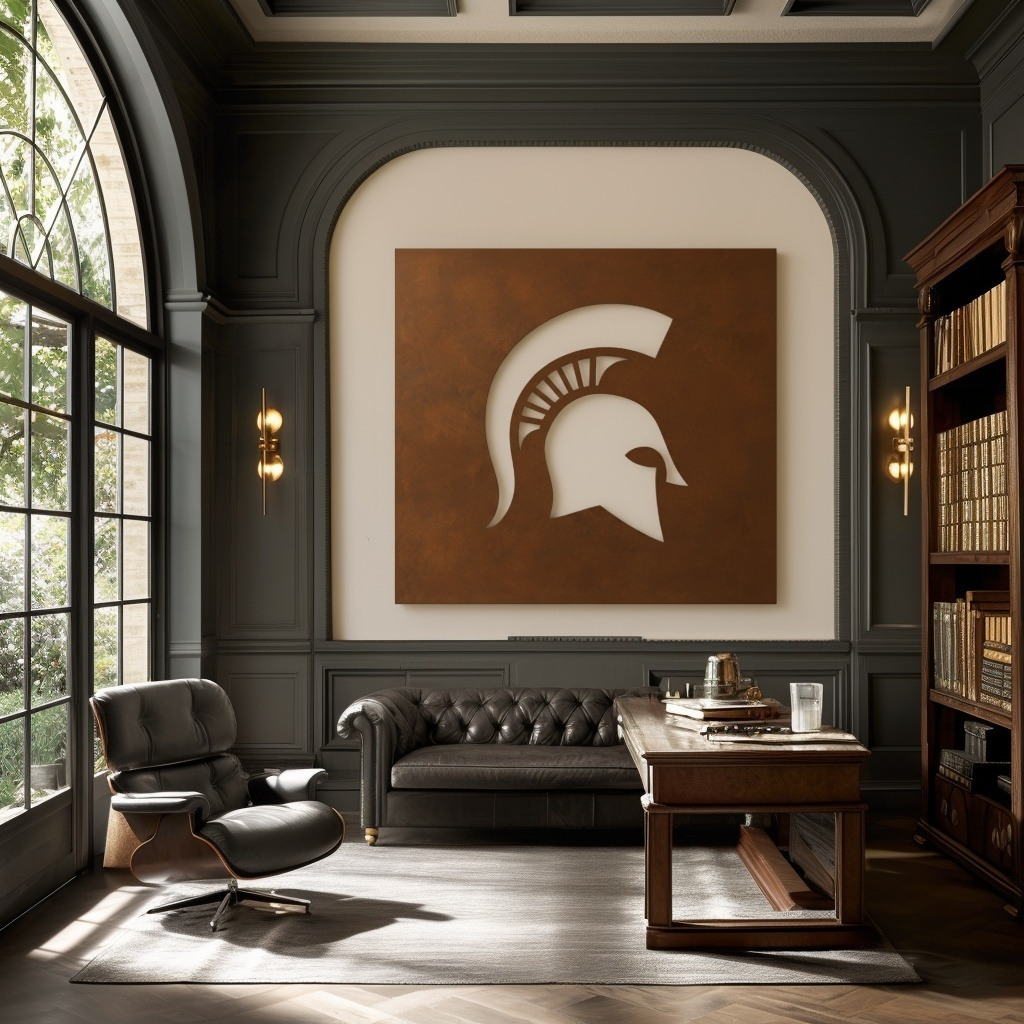 The Spartan- Metal Wall Art- Square Umber