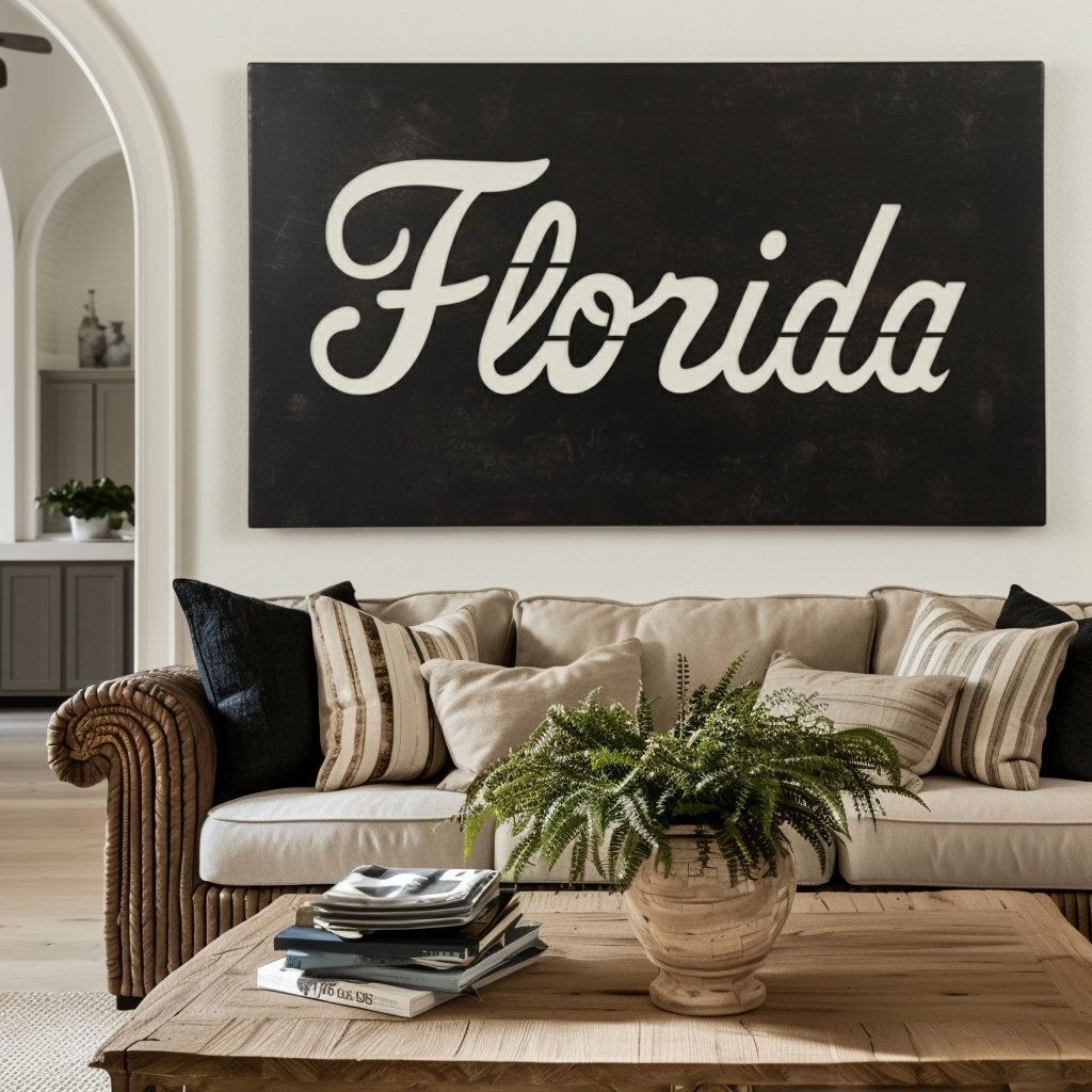 The Cursive Florida - Metal Wall Art - Landscape Forge