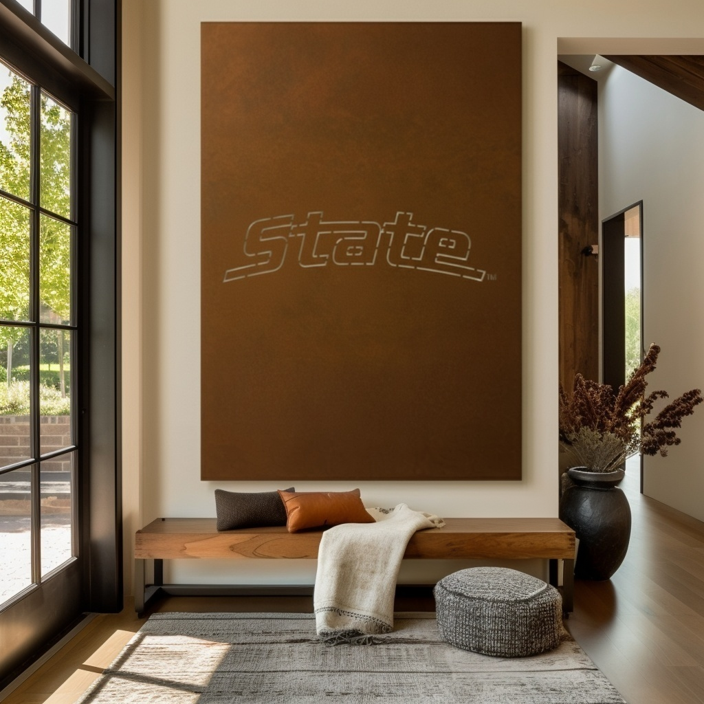 The Michigan State - Metal Wall Art - Portrait Umber