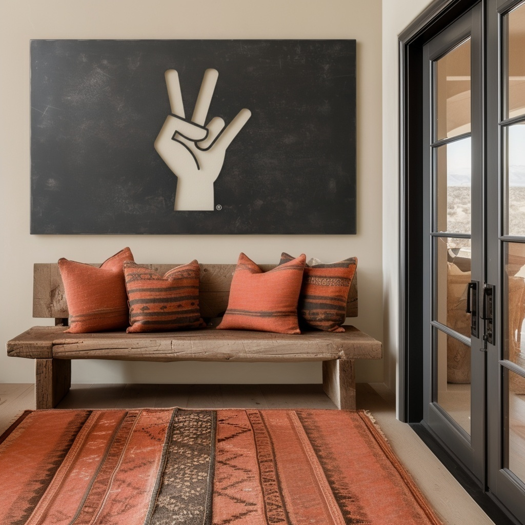 The Hand Fork- Metal Wall Art - Landscape Slate