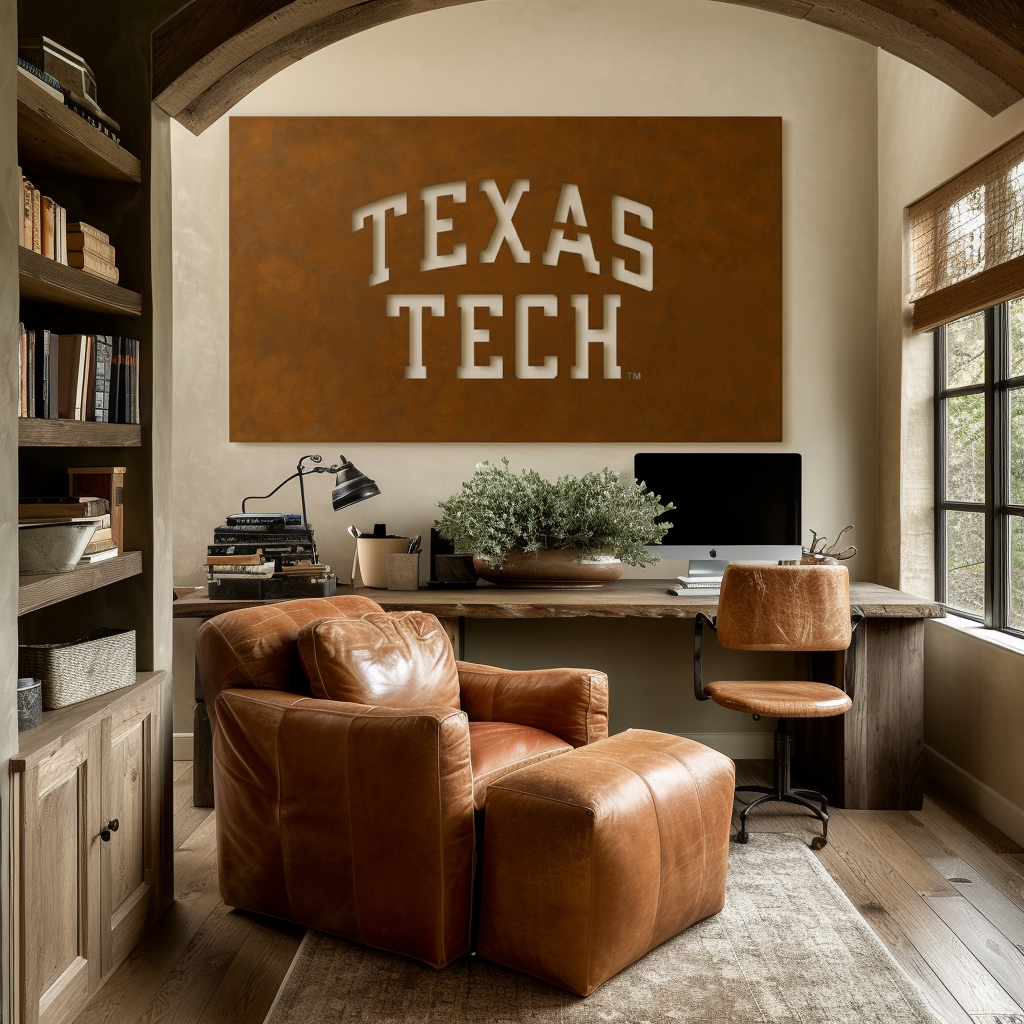 The Texas Tech - Metal Wall Art- Landscape Umber