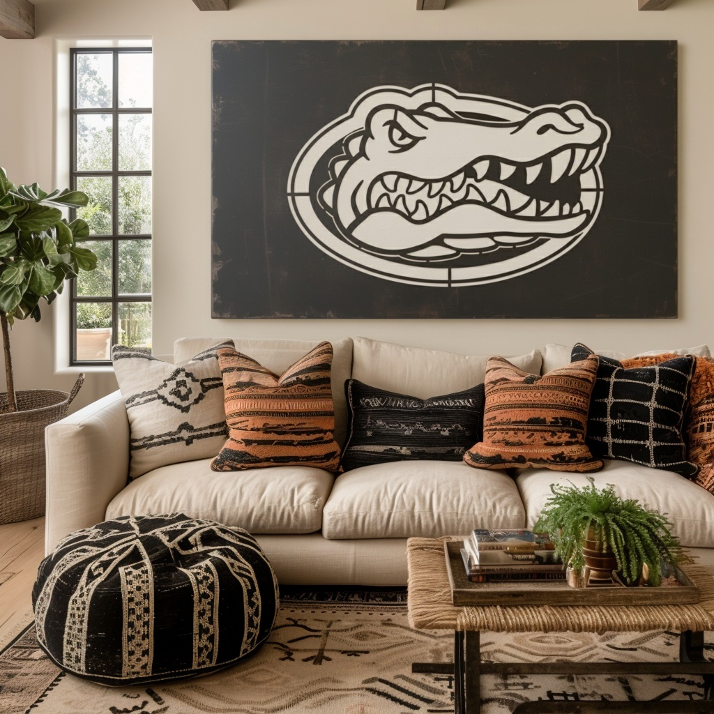 The Oval Gator - Metal Wall Art - Landscape Slate