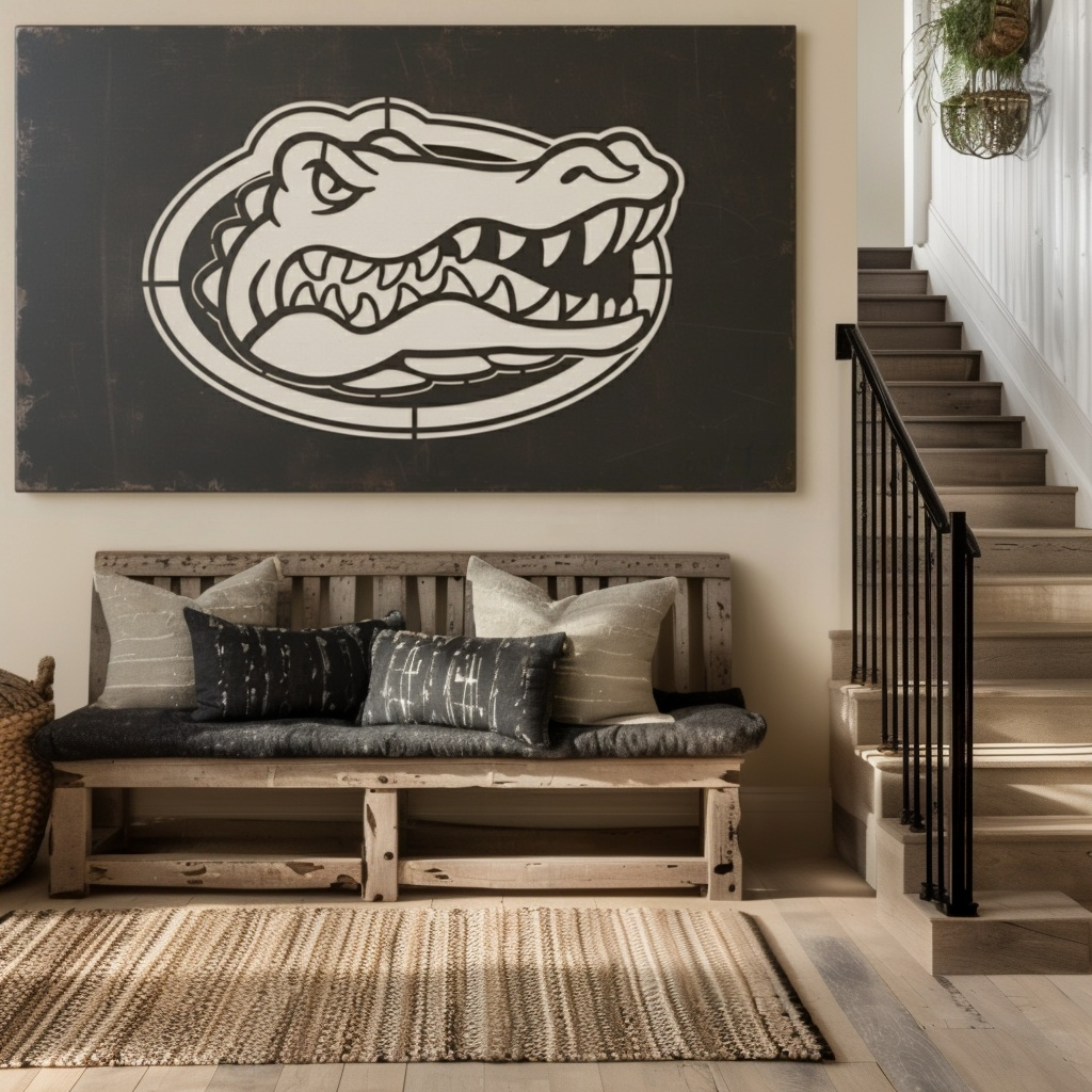 The Oval Gator - Metal Wall Art - Landscape Slate