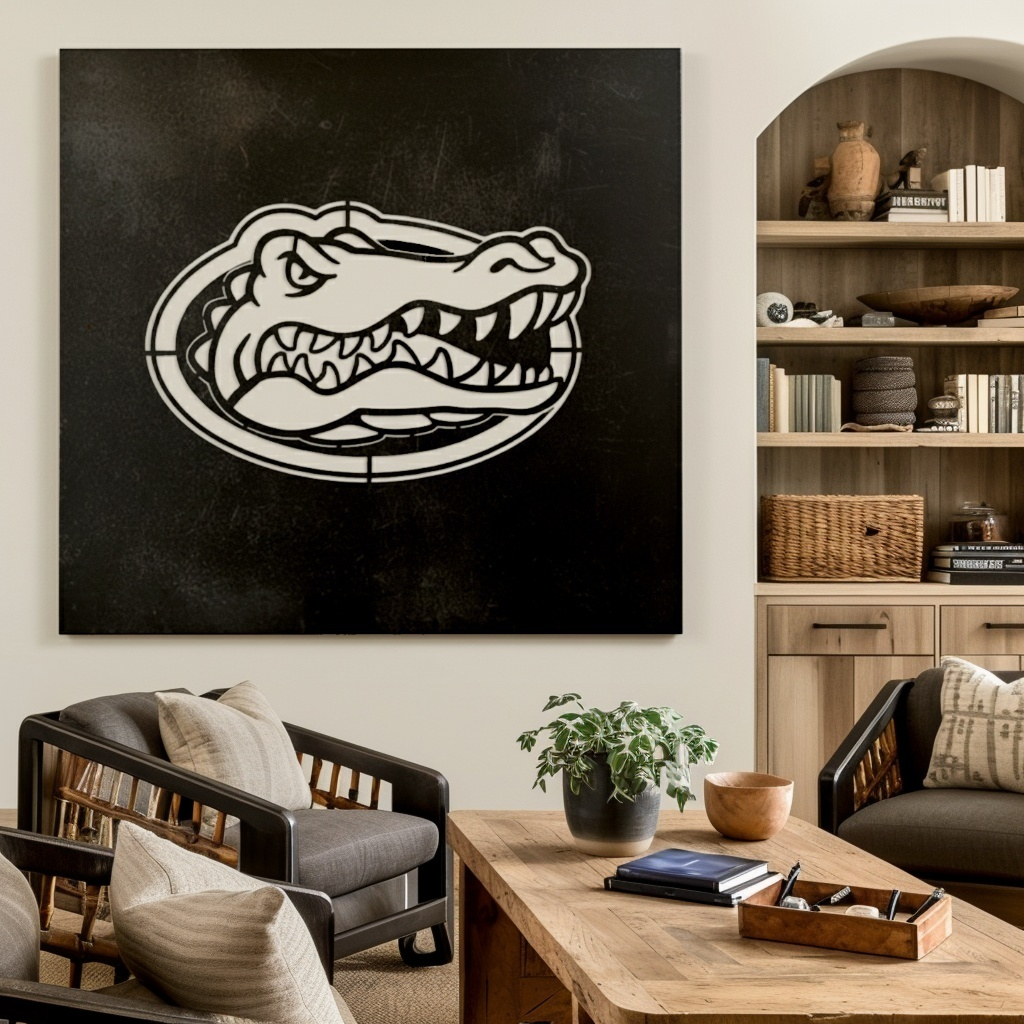 The Oval Gator - Metal Wall Art- Square Forge