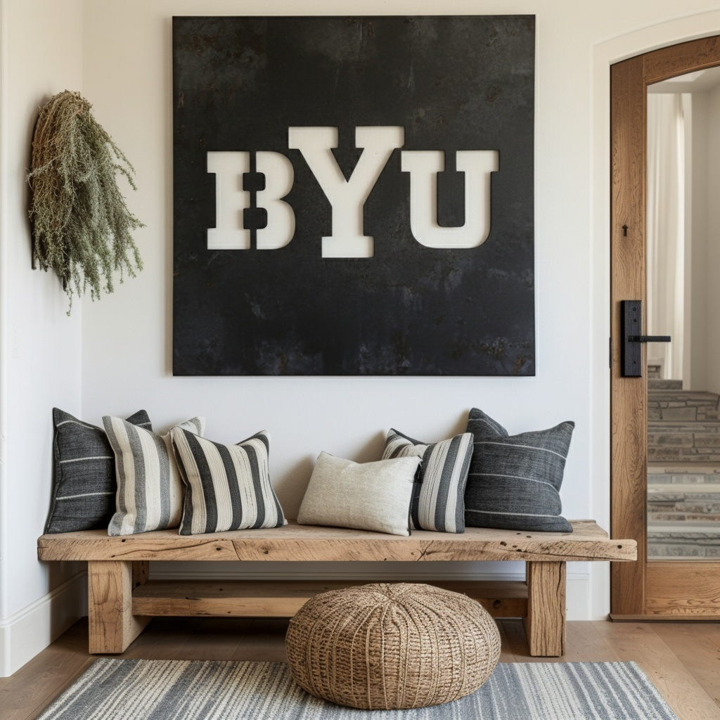 The BYU - Metal Wall Art- Square Forge