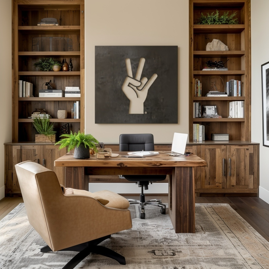 The Hand Fork - Metal Wall Art - Square Slate