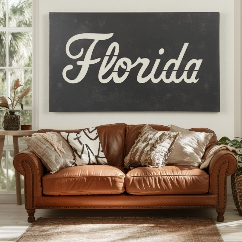 The Cursive Florida - Metal Wall Art - Landscape Slate