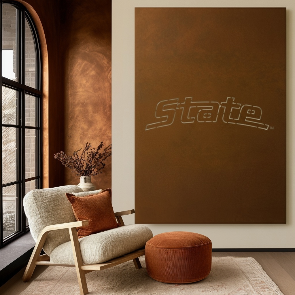 The Michigan State - Metal Wall Art - Portrait Umber