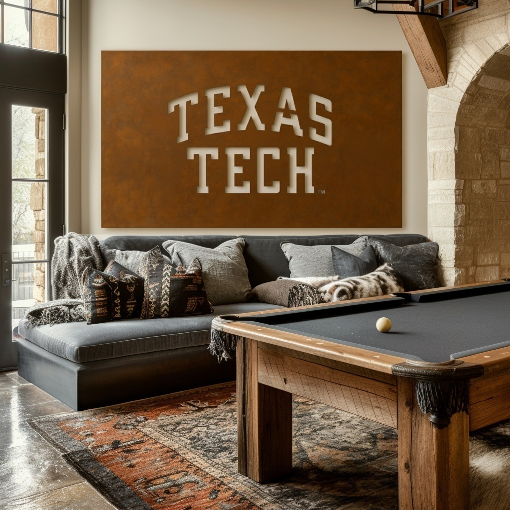 The Texas Tech - Metal Wall Art- Landscape Umber