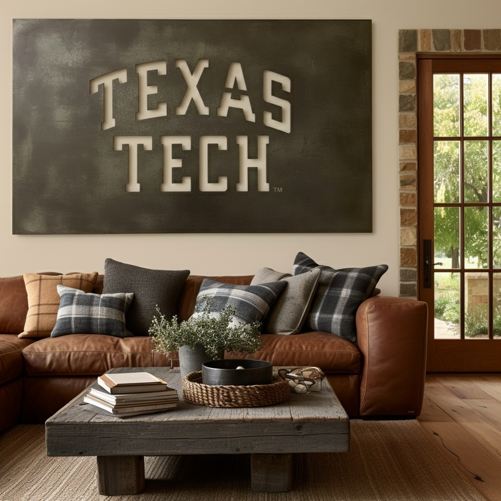 The Texas Tech - Metal Wall Art- Landscape Slate