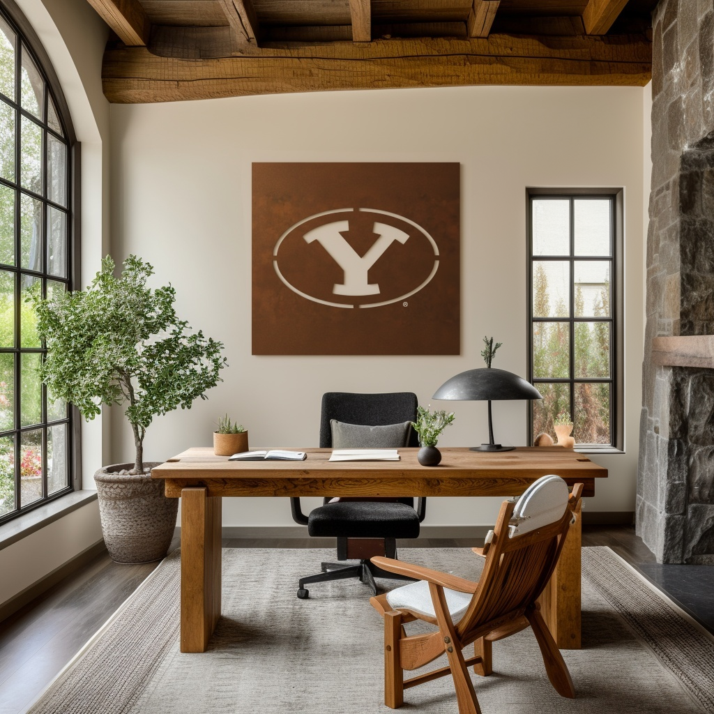 The Oval Y - Metal Wall Art - Square Umber