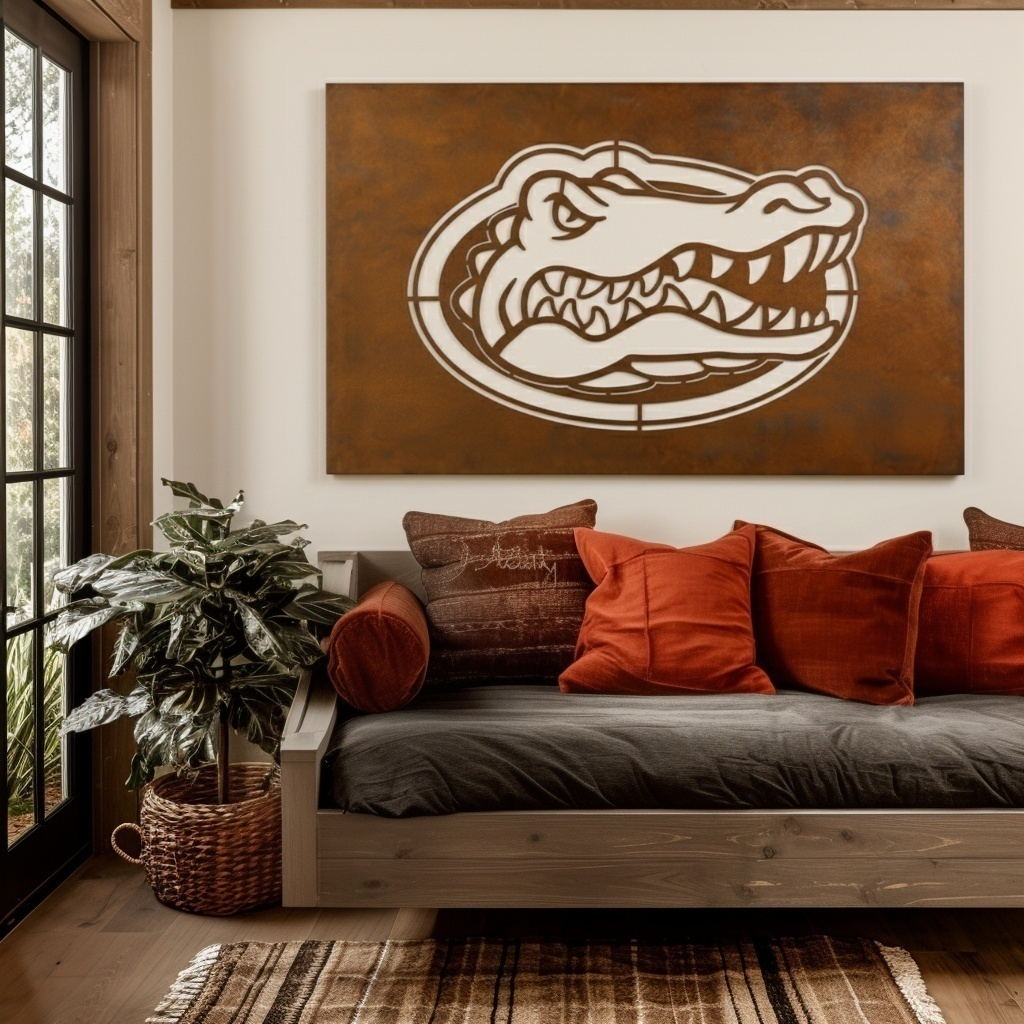 The Oval Gator - Metal Wall Art - Landscape Umber