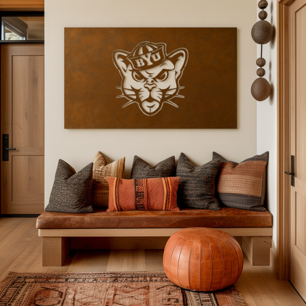 The BYU Cat- Metal Wall Art - Landscape Umber