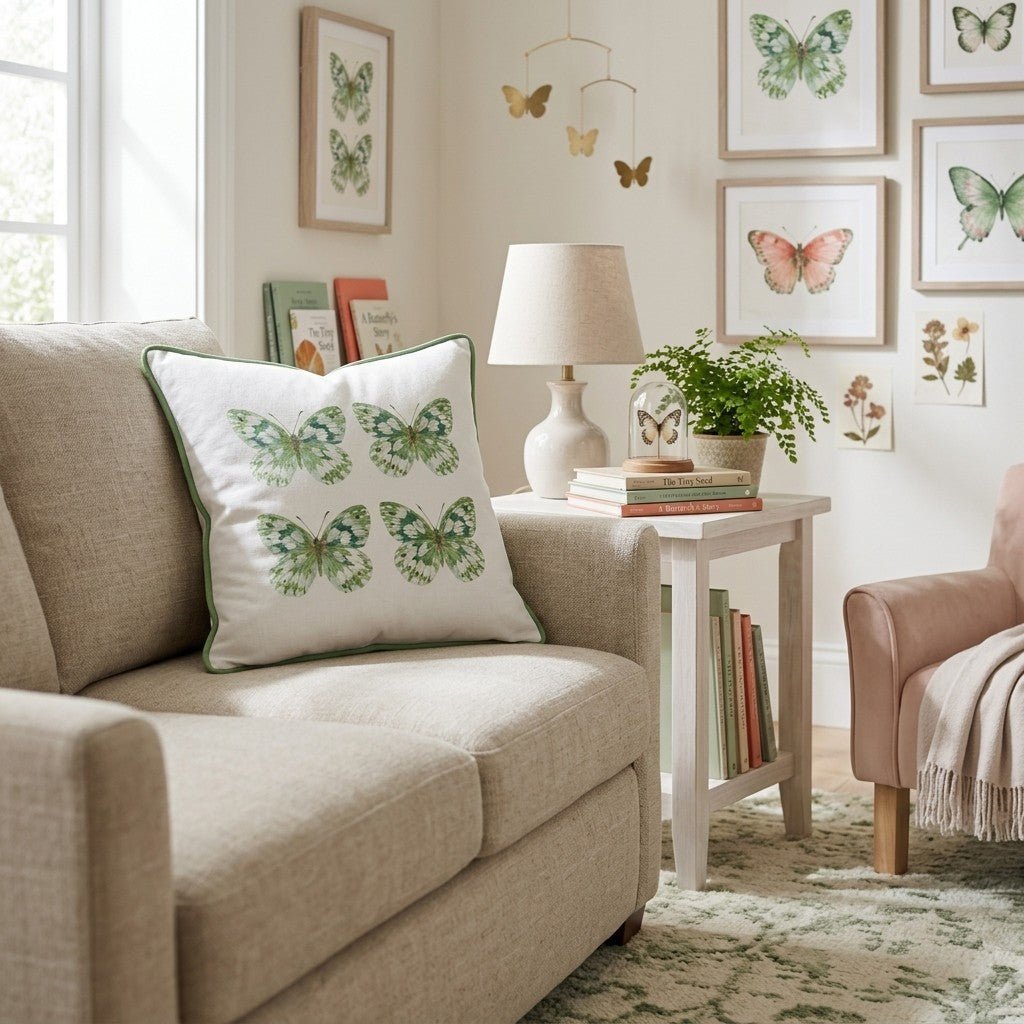 4 Butterflies Throw Pillow - Benton Lane Home - Hillcroft Home
