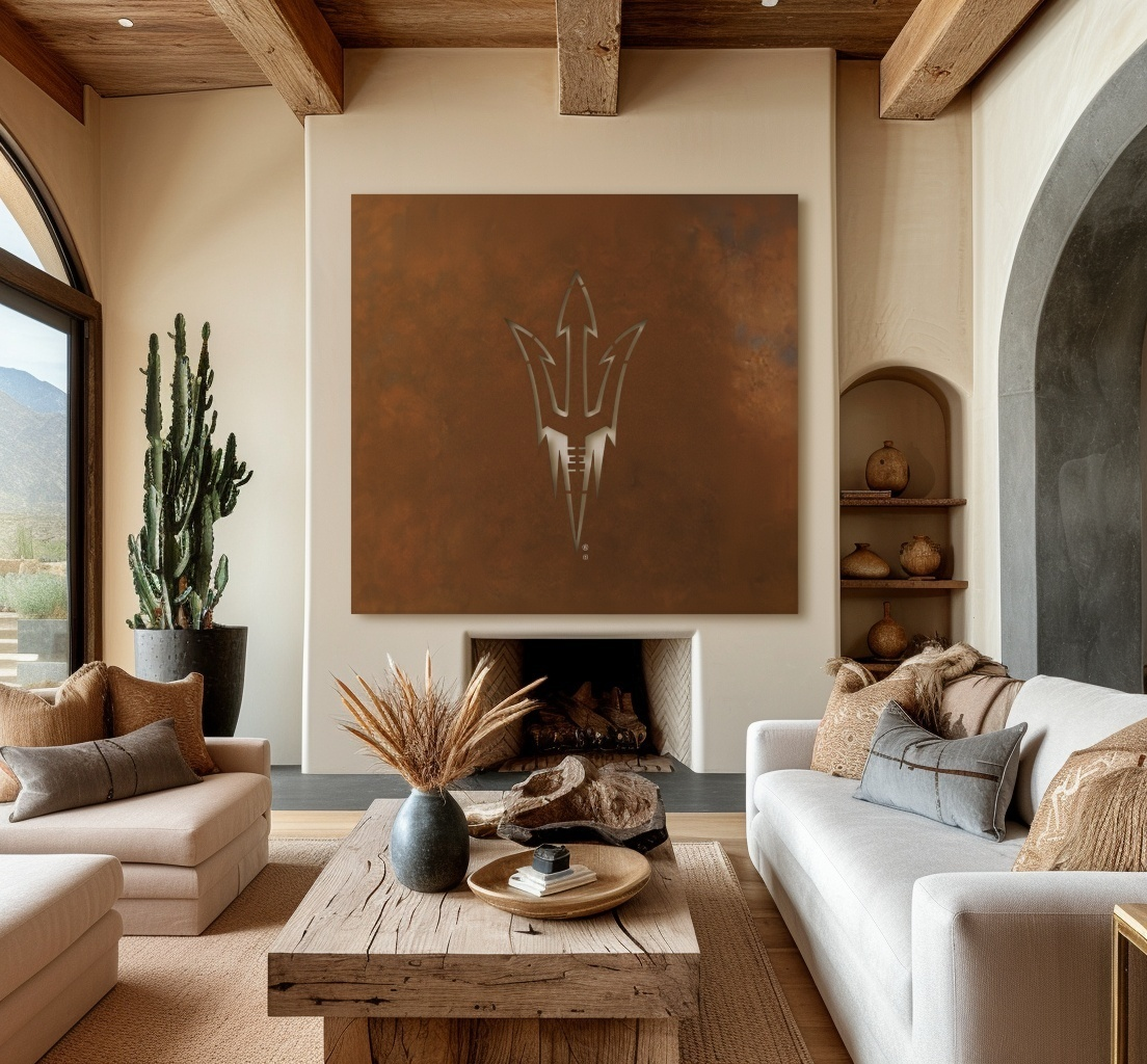 The Pitchfork - Metal Wall Art - Square Umber