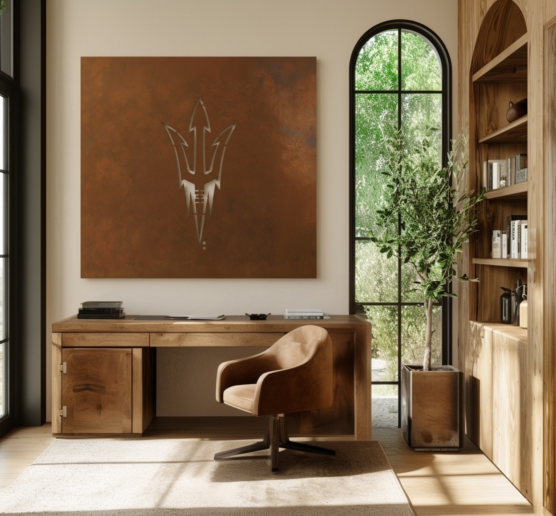 The Pitchfork - Metal Wall Art - Square Umber