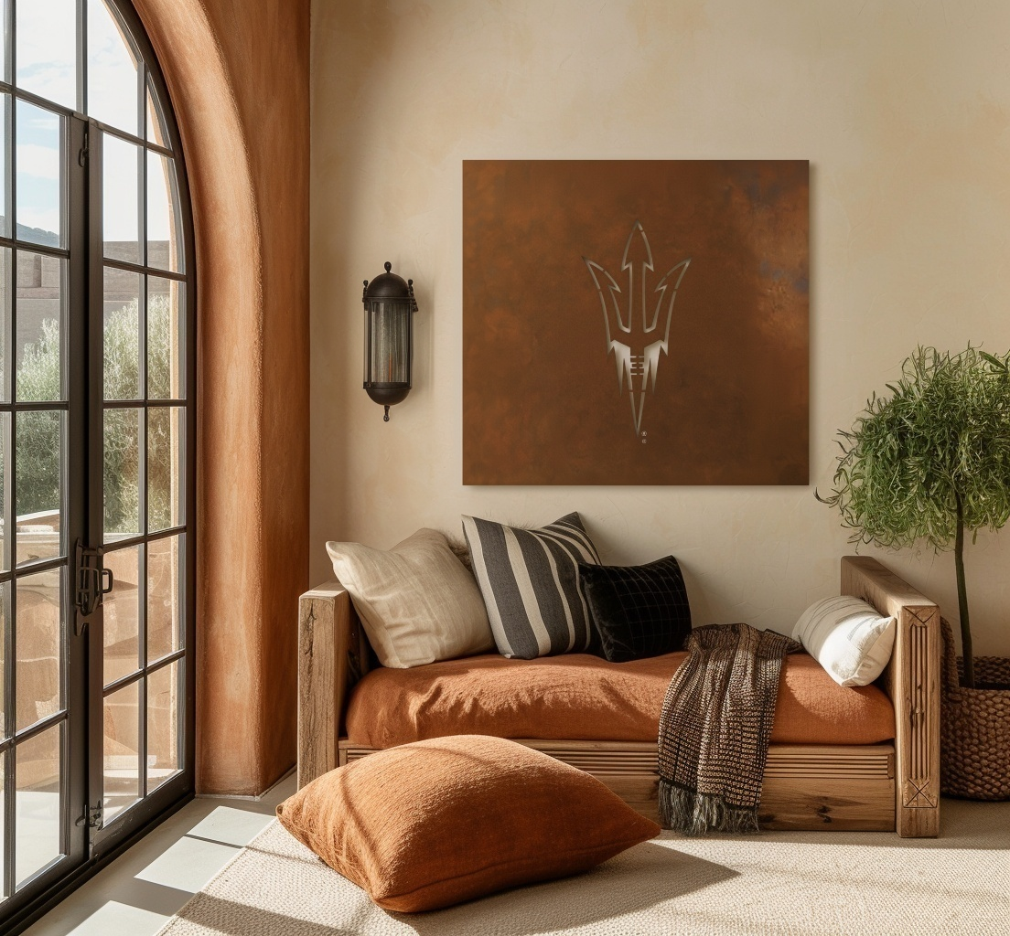 The Pitchfork - Metal Wall Art - Square Umber