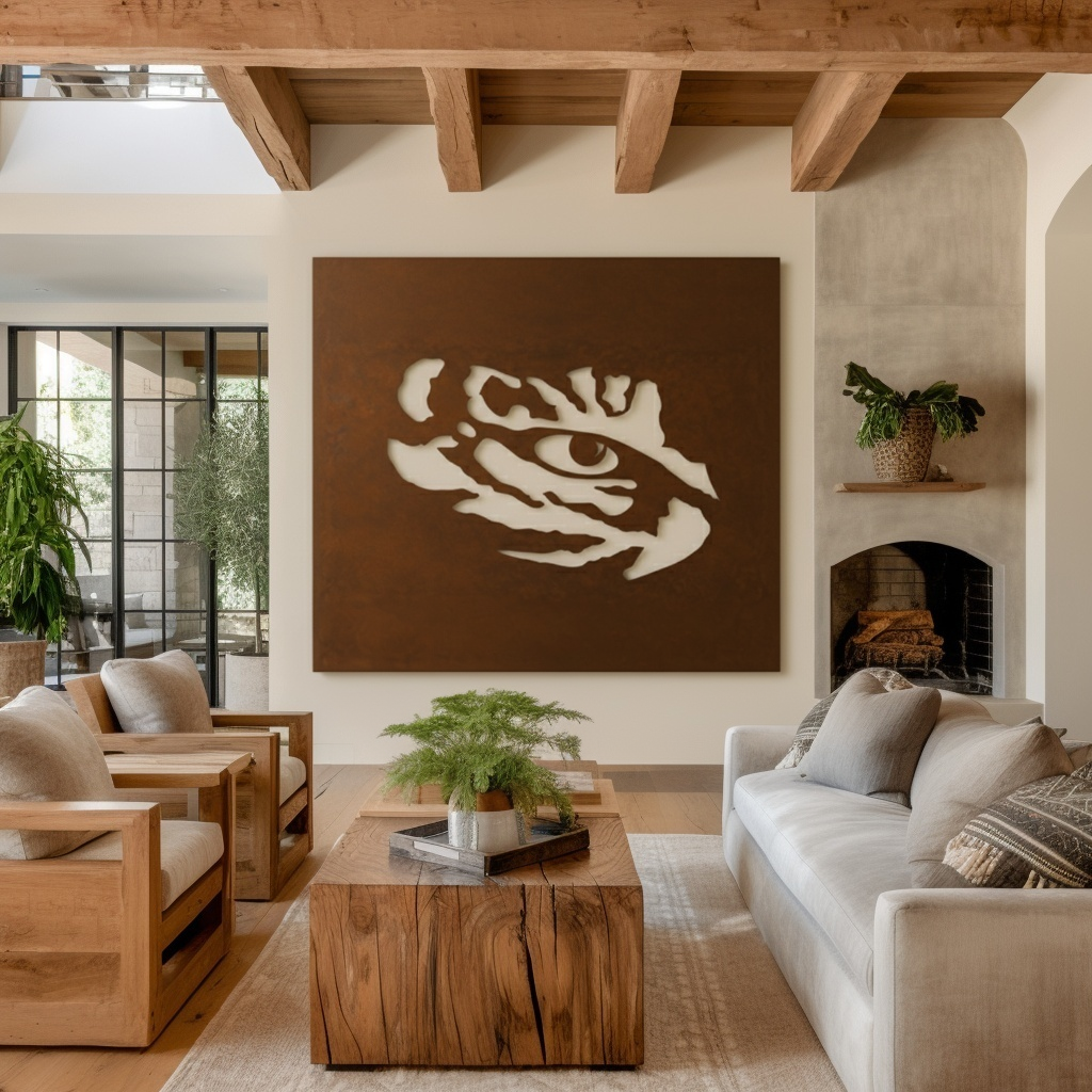 The Tiger Eye - Metal Wall Art - Square Umber