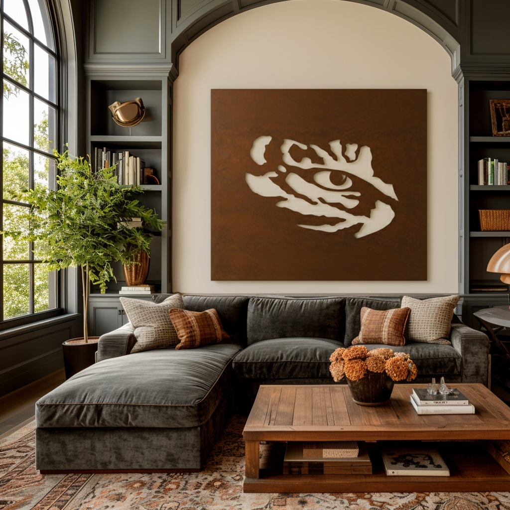 The Tiger Eye - Metal Wall Art - Square Umber