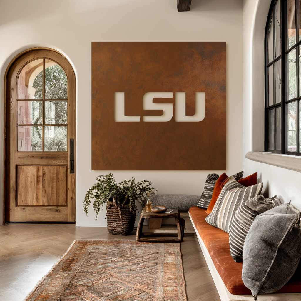 The LSU - Metal Wall Art- Square Umber