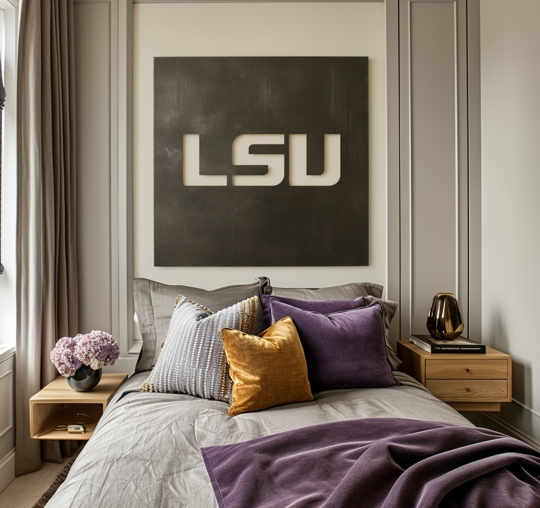 The LSU - Metal Wall Art - Square Slate