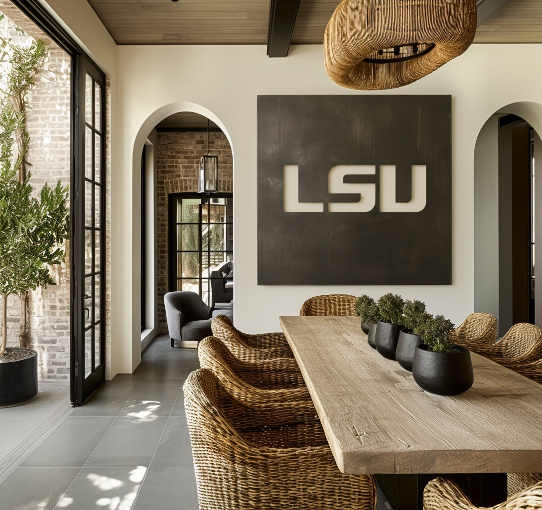 The LSU - Metal Wall Art - Square Slate