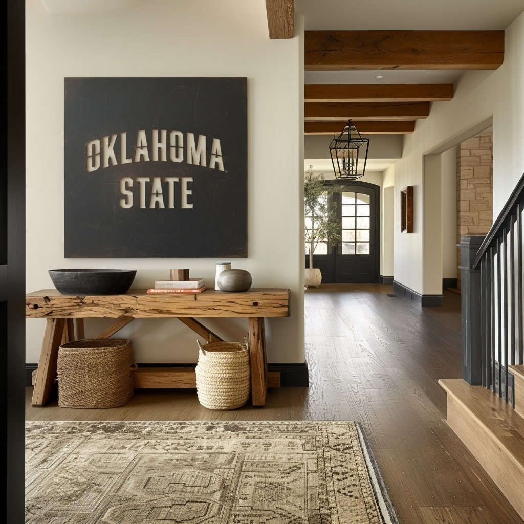 The Oklahoma State - Metal Wall Art - Square Slate