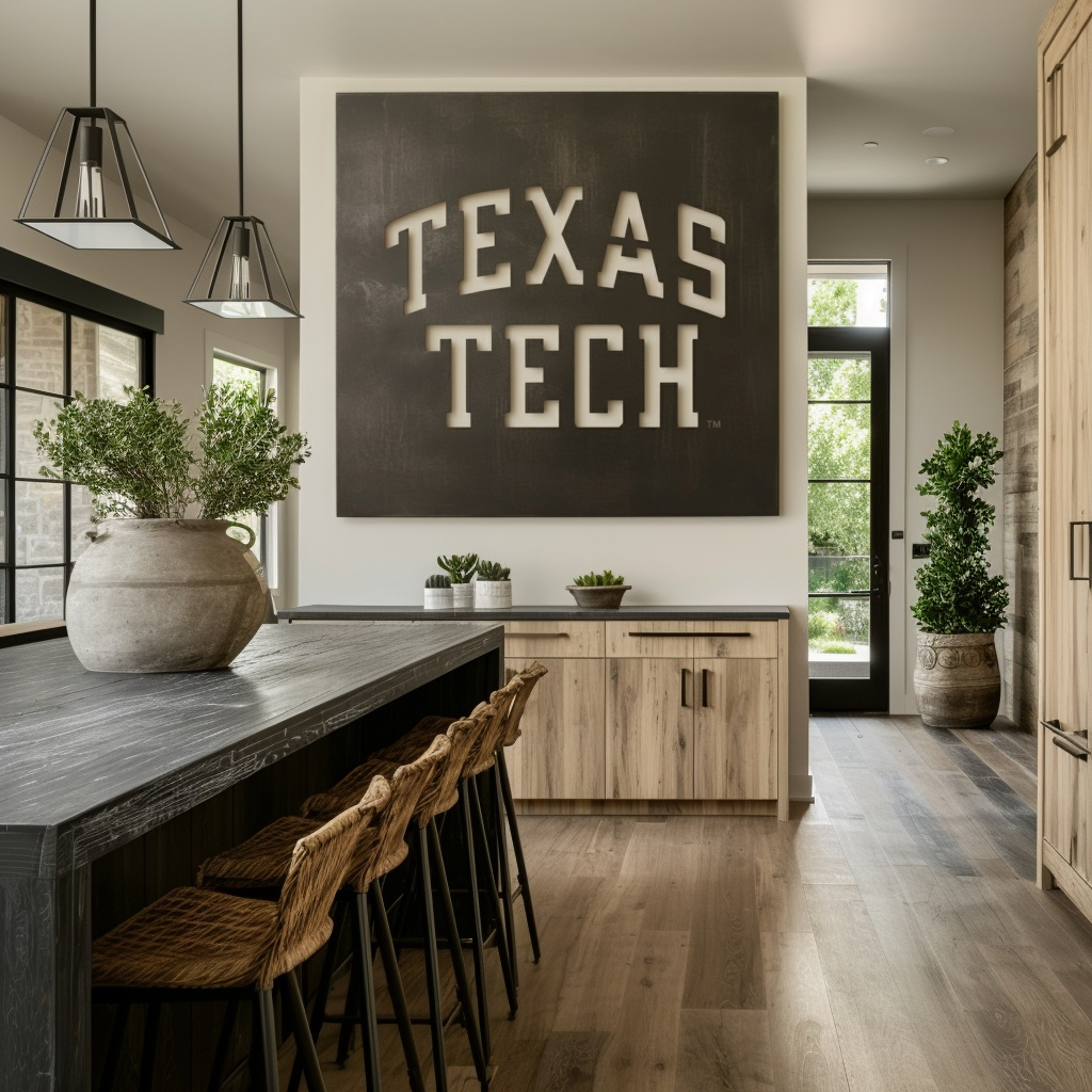 The Texas Tech - Metal Wall Art - Square Slate