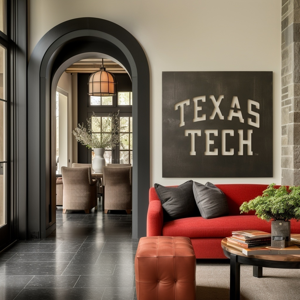 The Texas Tech - Metal Wall Art - Square Slate
