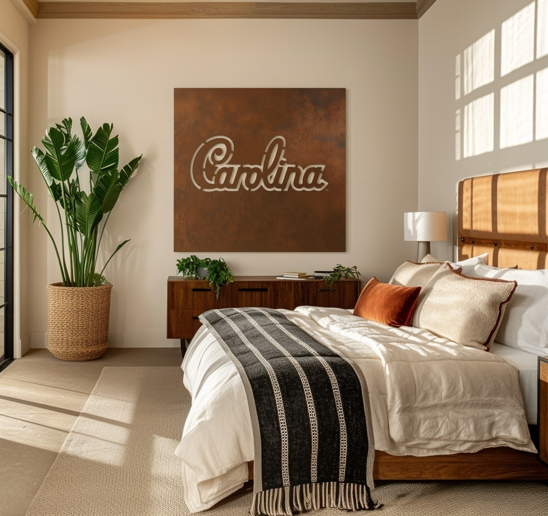 The South Carolina - Metal Wall Art - Square Umber