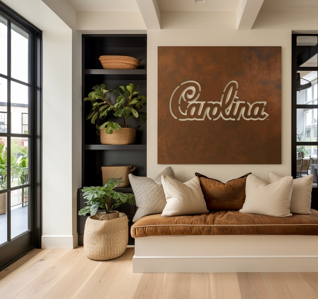 The South Carolina - Metal Wall Art - Square Umber