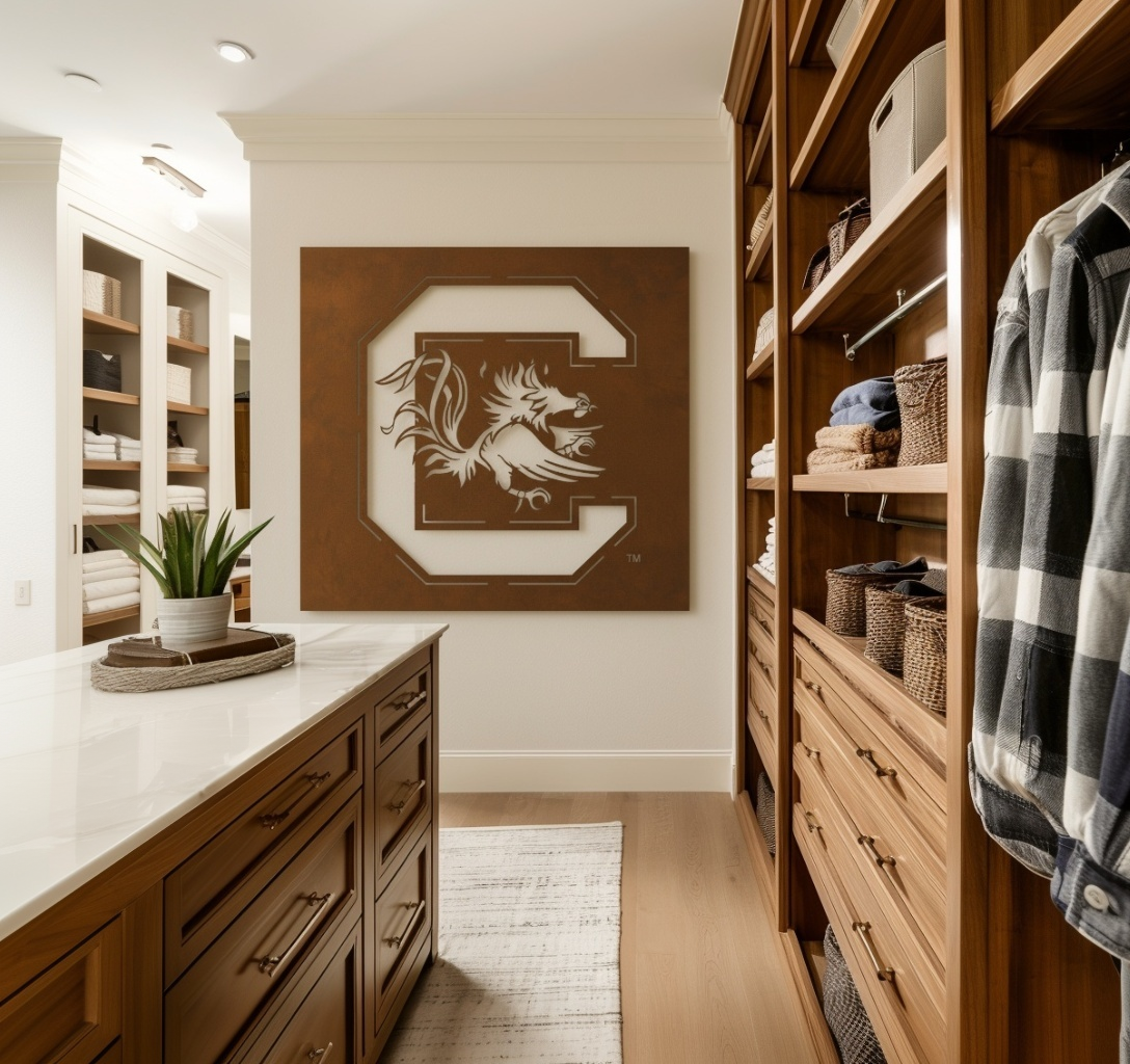 The Gamecock - Metal Wall Art - Square Umber