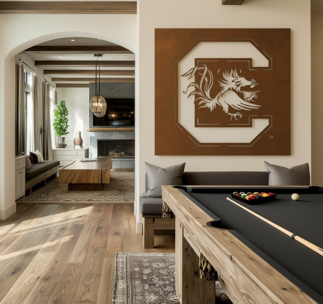 The Gamecock - Metal Wall Art - Square Umber