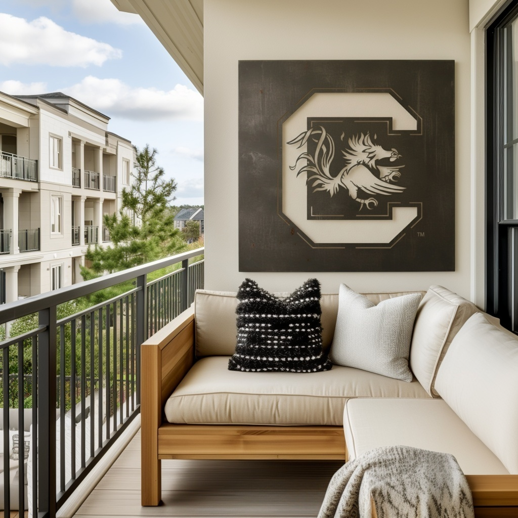 The Gamecock C - Metal Wall Art - Square Slate