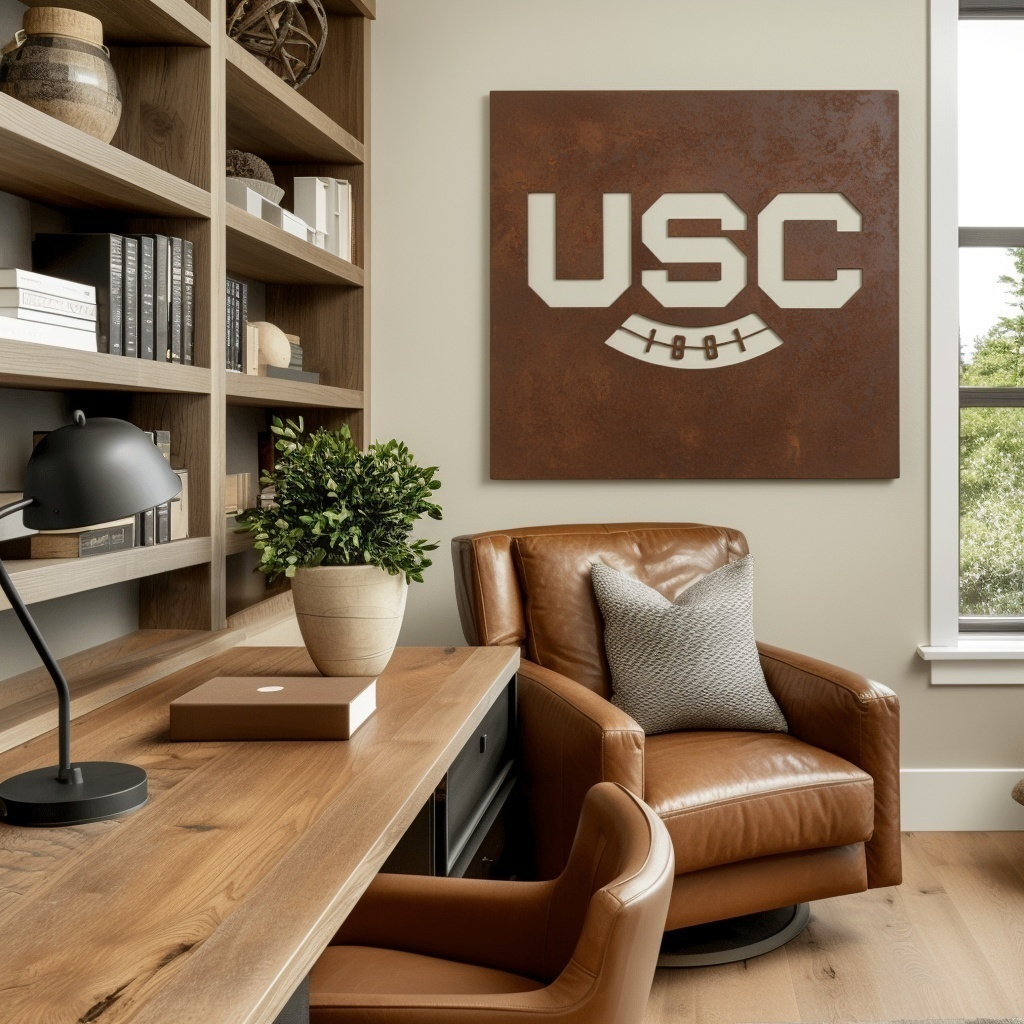 The USC - Metal Wall Art - Square Umber